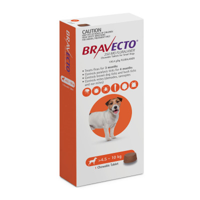Bravecto Αντιπαρασιτικά χάπια για σκύλους 4-10kg 250mg
