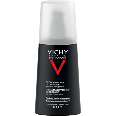 VICHY HOMME DEODORANT ULTRA-REFRESHING SPRAY 100ML