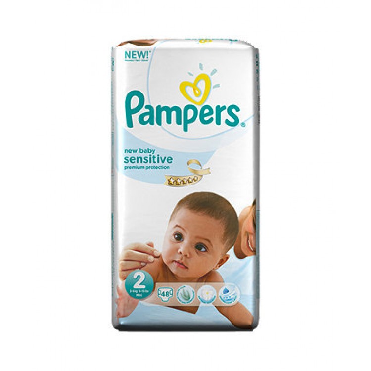 PAMPERS NEW BABY SENSITIVE N2 3-6 KG X 48