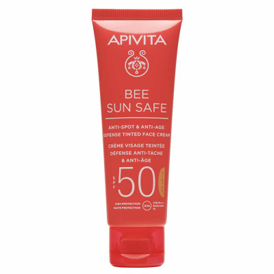 Apivita Bee Sun Safe Κρέμα Προσώπου κατά των Πανάδων & των Ρυτίδων με Χρώμα SPF50 50 ml